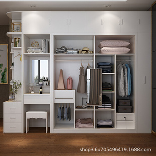 北欧简易板式整体衣柜推拉储物移二门衣柜现代简约大衣橱家具卧室