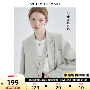 VEGA CHANG小西装女2024春秋韩版小众设计感宽松女士西服外套