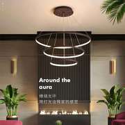 创意时尚LED餐厅灯简约圆环吊灯温馨后现代个性吧台客厅灯餐吊灯
