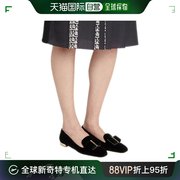 香港直邮FerragamoSALVATORE FERRAGAMO 女士黑色平底船鞋 01-R50