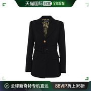 香港直邮Versace 黑色翻袋羊毛西装外套 10017281A017981B000