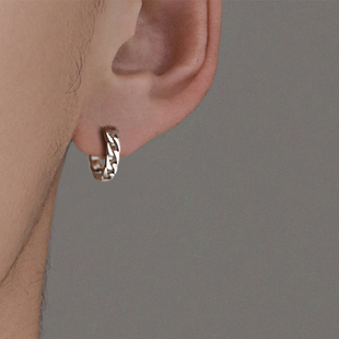 925银耳钉耳环，男潮酷ins小众个性，男生单只2023年男士耳圈耳饰