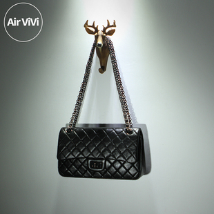 Airvivi-冽-欧洲站经典大象纹牛皮菱格包 时尚真皮女包链条包