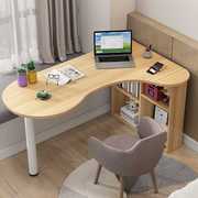 家用转角桌简约台式电脑桌写字台书桌书柜组合桌小户型现代飘窗桌