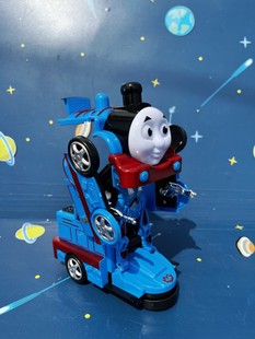 儿童男孩2岁3岁4电动灯光，万向轮会转弯会，变形汽车人小火车头玩具5