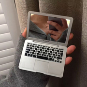 ins迷你随身镜子复古苹果笔记本电脑艺术便携折叠小化妆镜mac学生