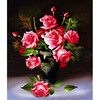 花瓶玫瑰十字绣2023线绣客厅小幅油画卧室自己绣手工小件餐厅