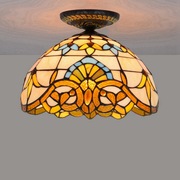 30CM欧琈蒂凡尼彩色玻璃复古巴洛克餐厅卧室过道走廊浴室吸顶灯具