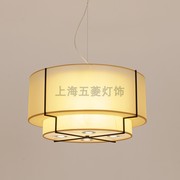 新中式花草纸灯罩铁艺烤漆吊灯客厅卧室书房非标定制直营