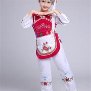 少数民族服装男女儿童民族风舞台，演出云南白族，跳舞蹈表演服s