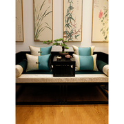 新中式现代沙发垫实木，家具坐垫古典红木靠垫，罗汉床垫子五件套定制