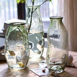 北欧不规则艺术玻璃花瓶，插花水养花器客厅，餐桌轻奢装饰摆件水培