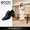ECCO爱步单鞋女 英伦风皮鞋粗跟高跟鞋通勤粗跟裸靴 型塑290723