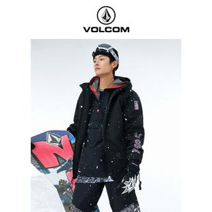 volcom钻石男装户外品牌棉服，2024冬季男士滑雪服，外套保暖连帽