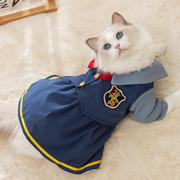 JK学院风猫咪棉衣裙子秋冬季加厚保暖成猫幼猫宠物泰迪橘猫衣