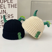 宝宝秋冬帽子可爱超萌恐龙造型，毛线帽冬季男童女童保暖套头针织