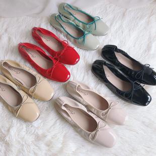 韩国小单鞋糖果色方头，浅口折叠软底，开车蛋卷平底芭蕾舞孕妇奶奶鞋