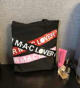 瑕疵 超值出口欧美MAC黑色帆布购物袋书包书袋环保包结实实用
