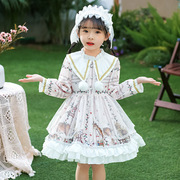 中童女孩秋装长袖洛丽塔连衣裙，八九10到12岁女童lolita萝莉塔群子