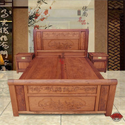 缅甸花梨木中式1.5米单人床红木，高箱储物实木床1.8双人床，箱体床