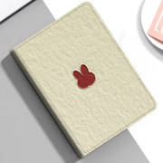 适用苹果mini457.9寸书本式平板电脑套ipadpro10.5寸翻盖式带笔槽保护壳mini457.9寸全包围外壳幸运小兔白