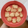 情人节迷你卡通饼干模具17件套 玫瑰花心形家用按压式烘焙模具