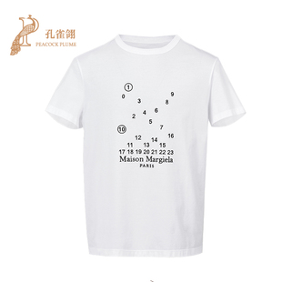 Margiela马吉拉男装短袖白色数字印花Mako棉质T恤