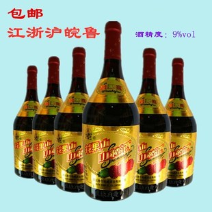 江浙沪皖江苏连云港特产 花果山山楂酒 甜果酒红酒 720mlX6瓶