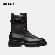 保证bally巴利女士马丁靴，迷彩短靴中跟时尚潮流皮靴女鞋