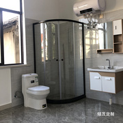 上海圆弧扇形淋浴房浴室移门钢化玻璃不锈钢沐浴房简易卫浴隔断