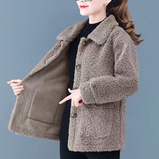 版断码品牌女装，2022羊羔毛外套(毛，外套)女秋冬韩版百