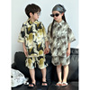 2024夏季韩版儿童雪纺套装男女童薄款短袖衬衣短裤两件套潮
