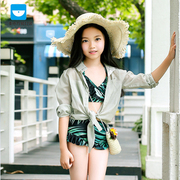 三亚-韩国儿童泳衣荷叶边分体比基尼女孩中大小童可爱泳装