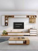 现代简约茶几电视柜组合客厅家用小户型家具背景墙柜装饰一体柜
