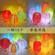 中秋节镂空纸灯笼婚庆装饰新年挂饰，折叠儿童幼儿园手提小花灯发光