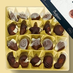 比利时进口Belgian白丽人贝壳巧克力礼盒250g情人节礼物520礼物