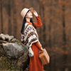 胡杨林拍照服装新疆沙漠，云南丽江大理旅游穿搭围巾，民族风披肩外套