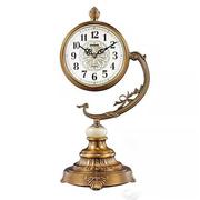 欧式镀铜时钟摆件办公桌台灯摆设，装饰品酒店家居室内客厅计时用钟