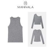 mannala丨天丝羊毛打底系列，圆领背心保暖无束缚上衣q2007q2026
