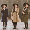 母女装亲子女童风衣外套，中长款2021中大童春秋装韩版儿童外套上衣
