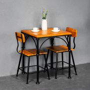 定制铁艺工业风小方桌简约实木餐桌创意经济型家用饭店面馆食堂椅