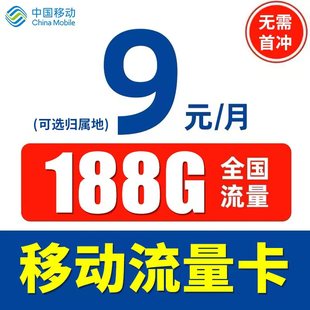 移动流量卡纯流量上网卡无线流量卡手机电话卡4g大王卡5g通用