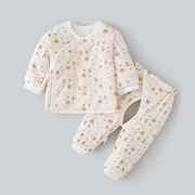 新生儿初生婴儿薄棉衣套装宝宝夹棉保暖衣加厚薄棉秋冬衣服03个月