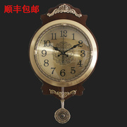 欧式时钟挂钟客厅豪华钟表复古静音纯铜创意，石英钟家用超大号挂表