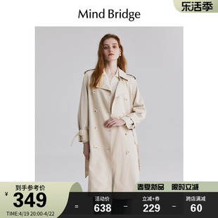 MindBridge百家好外套女士春季韩版长款风衣2024英伦风外套