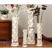 简约现代时尚白色落地陶瓷，创意小大干花绢花客厅，摆件欧式中式花瓶