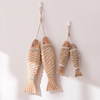 北欧地中海背景墙上装饰品鱼挂件手工实木串鱼咖啡馆服装店铺壁