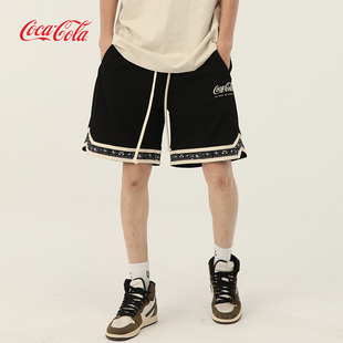coca-cola可口可乐腰果花短裤，男刺绣休闲裤子夏季运动裤五分裤