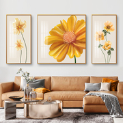 太阳花向日葵客厅装饰画北欧餐厅壁画现代沙发背景墙三联组合挂画
