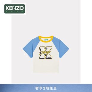 KENZO 24春夏童装字母LOGO图案休闲圆领套头短袖T恤